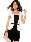 Vestido duas cores babado